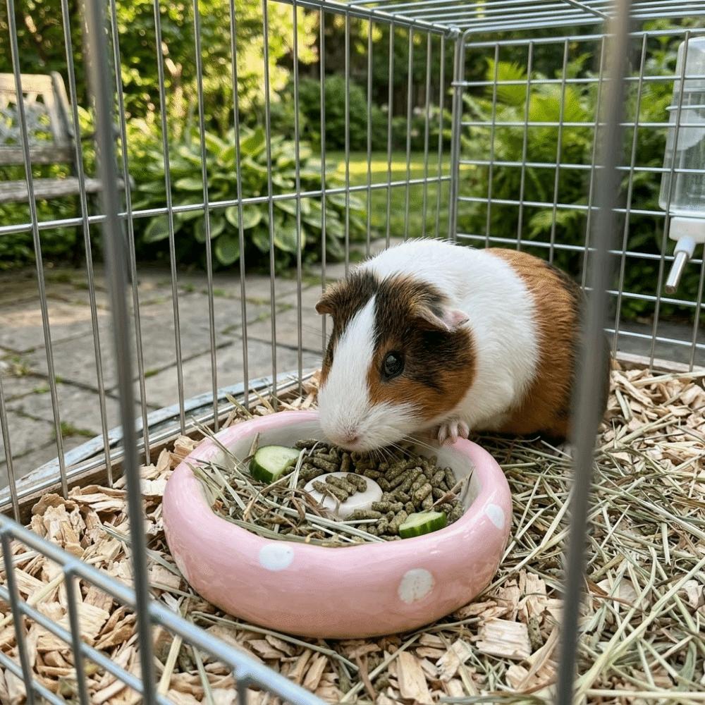 Cute Pet Feeding Tray Ceramic Pet Feeding Bowl Creative Hamster Mushroom Food Bowl Decorative