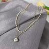 Double Layered Pearl Necklace For Women Wedding Jewelry Delicate Bridal Necklace
