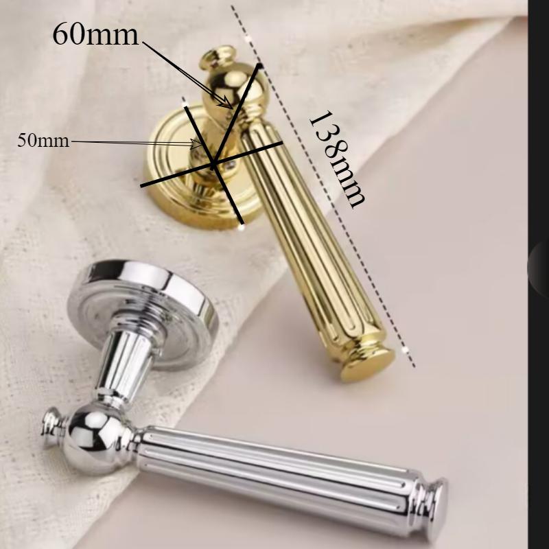 Bedroom Wooden Door Lock, Retro Split American Style Silent Handle Lock