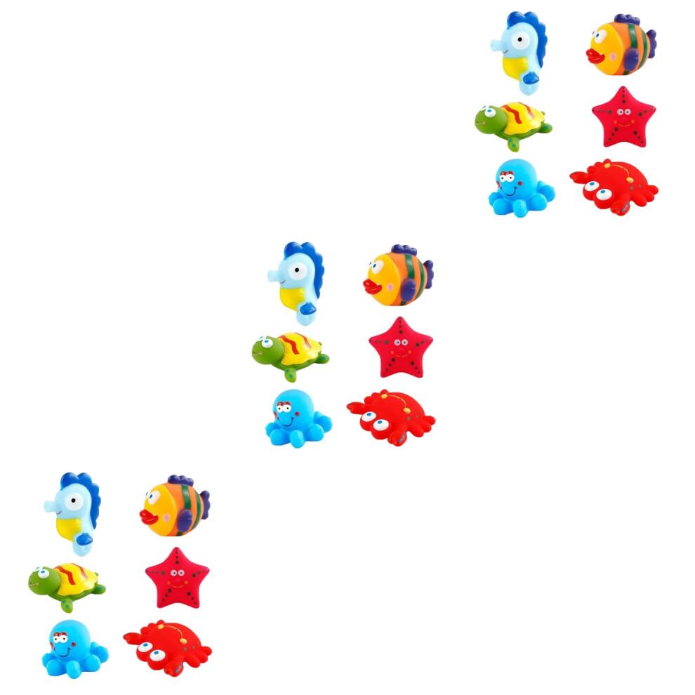 Conjunto de 18 Peças de Brinquedos de Banho para Bebê Design Criativo de Vida Marinha Cores Sortidas