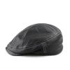 Men's Genuine Goat Leather Newsboy Beret - Trendy Spring/Autumn British-American Fashion, Thin Style for Middle-Aged.