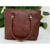 Genuine Leather Tote Shoulder Bag Lightweight Large Compartment Women Vintage