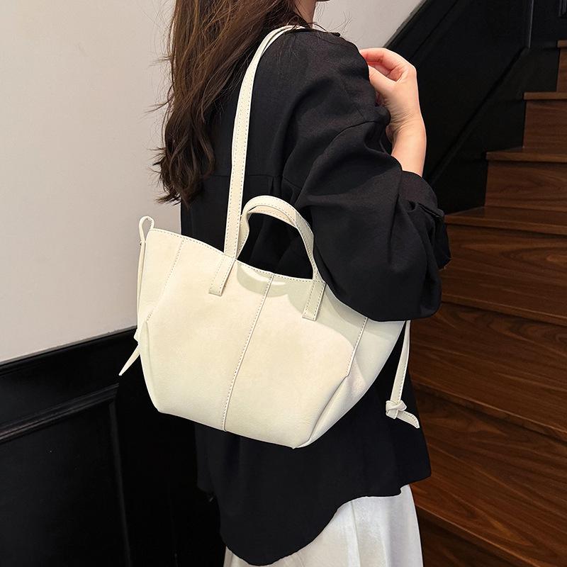 Retro Suede Tote Bag: Women's Large-Capacity Shoulder & Underarm Handbag In Lazy, Versatile Style