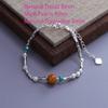 PANJBJ 925 Silve Beads Letters Bracelet for Women Girl Gift Punk Good Luck Simplicity Jewelry