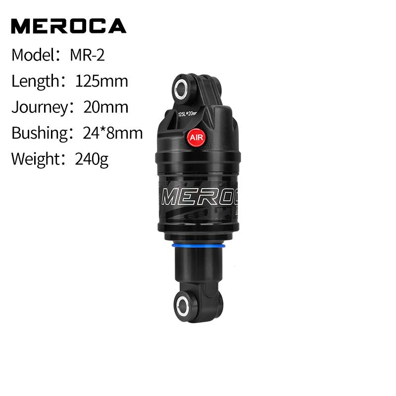 MEROCA Mtb Bike Air Shock Absorber 165mm 190mm Adjustable Air Pressure Aluminum Alloy Bicycle Mtb Air Shock Absorber 125mm
