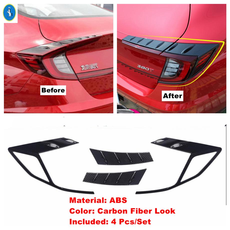 Chrom / Karbonfaser Auto Rückleuchten Rücklicht Heckleuchten Dekor Abdeckung Zierleiste ABS Zubehör für Hyundai Sonata DN8 -