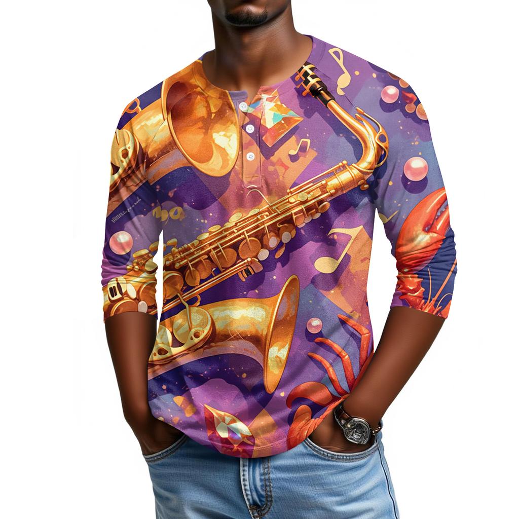 Pánské tričko s raglánovými rukávy a tříčtvrtečními rukávy