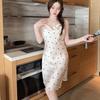Women's summer ice silk suspender nightgown thin spring and autumn silk sexy pajamas loungewear