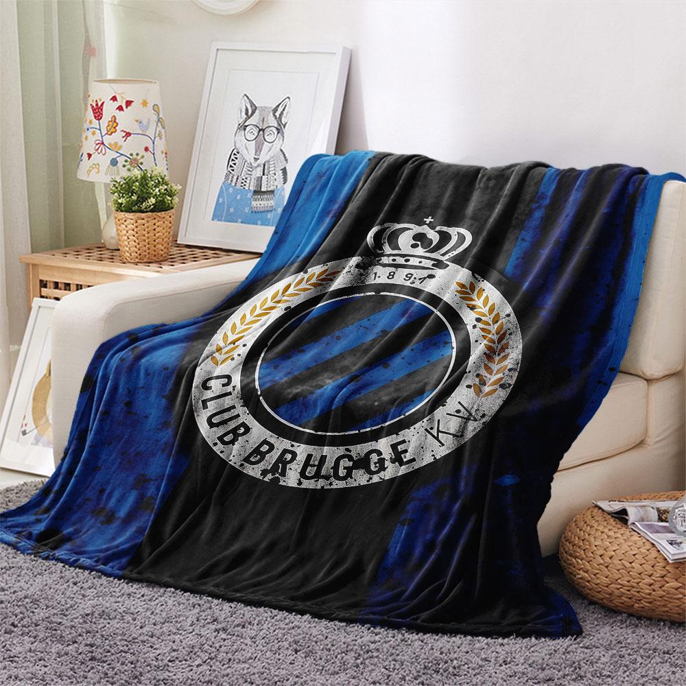 1PC Club Brugge KV Patterned Flannel Blanket Suitable For All Seasons for Home Decor Warmth and Comfort Gifts Holiday Present