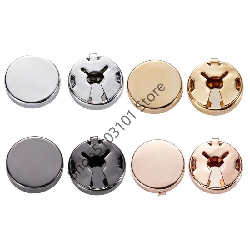 

X6HE 1 Pair Vintage Brass Round Cufflinks Brass Button Covers Round Cuff Button Cover Cuff Links Set for Gatherings серебряный