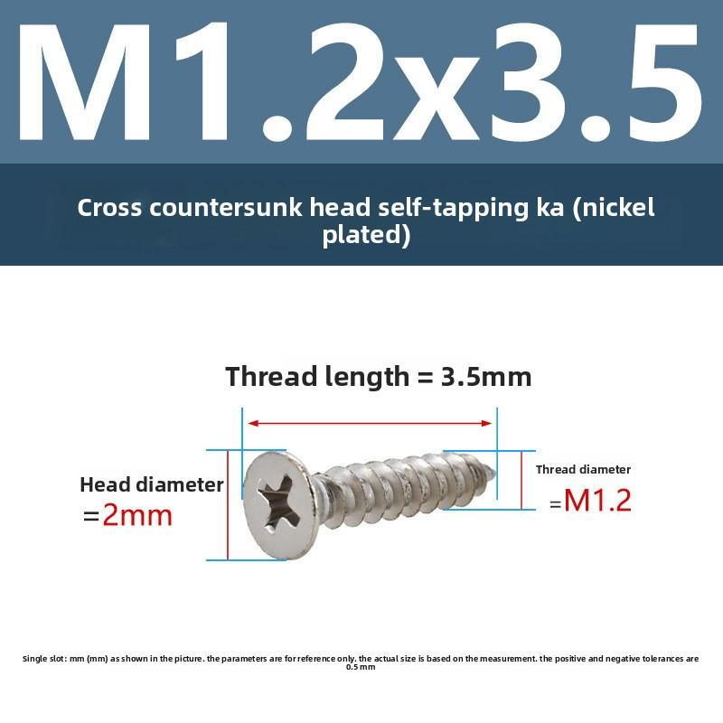 4 PCS Cross Flat Head Wood Screws M1 M1.5 M5 Construction Screws Zinc Plated Self Tapping Wood Screws For Cabinet Fiberboard