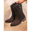 New Style Shoes: Retro Mid-calf Slimming Boots, Oversized Women's Thick-heeled Leather Boots, and Knight Boots