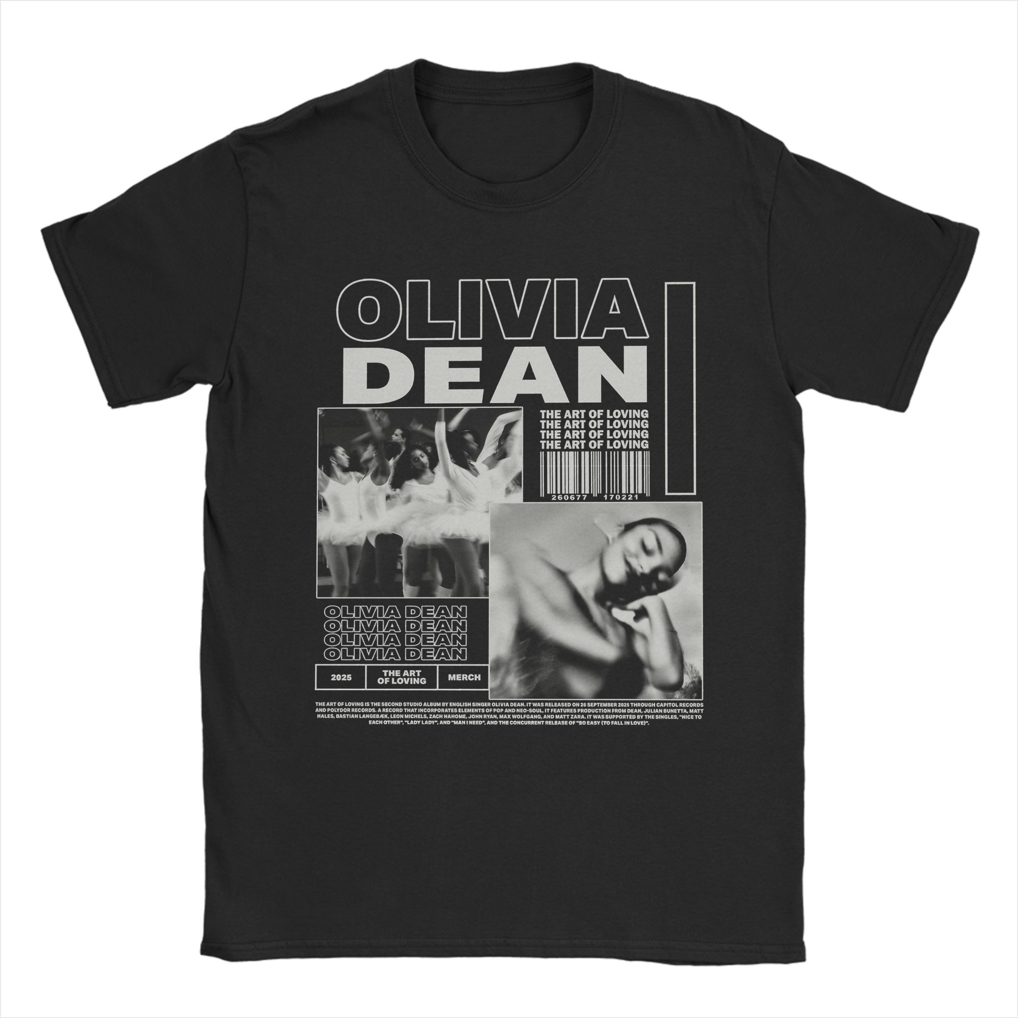 

Graphic Printing Singer Olivia Dean T Shirt For Unisex Pure Cotton Tee Shirt Short Sleeve Clothing M