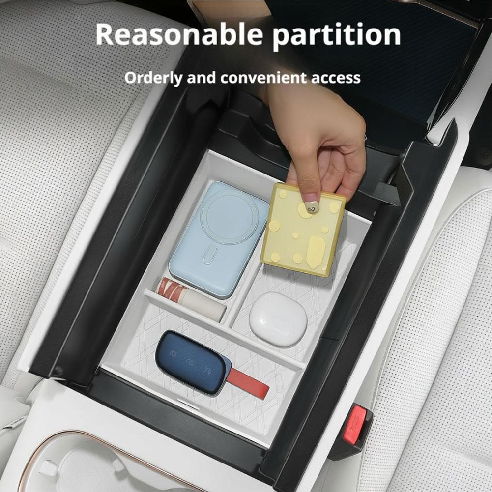 For Lynk & Co 900 2025 Car Central Armrest Storage Box Silicone Arrange Material Car Organizer Interior Storage Accessories N8A2