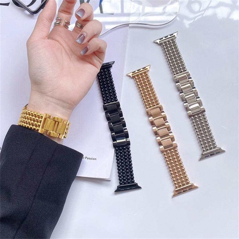 Watchband For Apple Watch Ultra2 Band Ultra 49mm 45mm 44mm 40mm 88 Stainless Steel Ball  Strap for Iwatch Series 9 8 7 6 5 4 Se 3 Bracelet