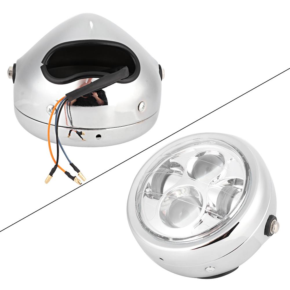 Universal Vintage Round Motorcycle LED Headlight Lamp Modification Accessory (Electroplating)