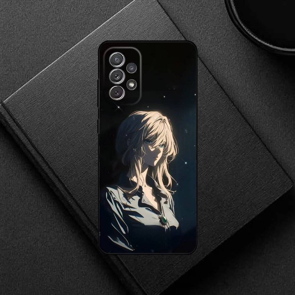 Anime V-Violet evergarden Phone Case For Samsung S25,S24,S21,S22,S23,S30,Ultra,S20,Plus,Soft Silicone Black Cover