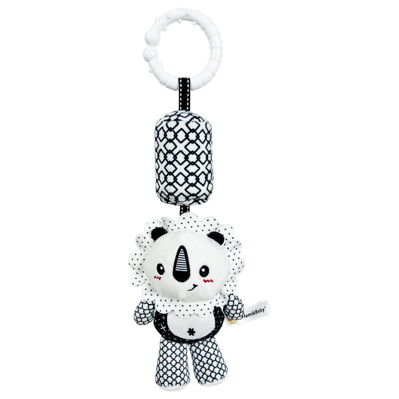 Non-Toxic Stroller Bed Crib Hanging Bell Plush Doll Baby Infant Rattles Newborn Black White Visual Grab Ability Training Toy For Bebe Gift