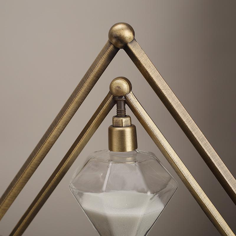 Modern Light Luxury Diamond Geometric Hourglass Timer Ornaments Nordic Office Decorations