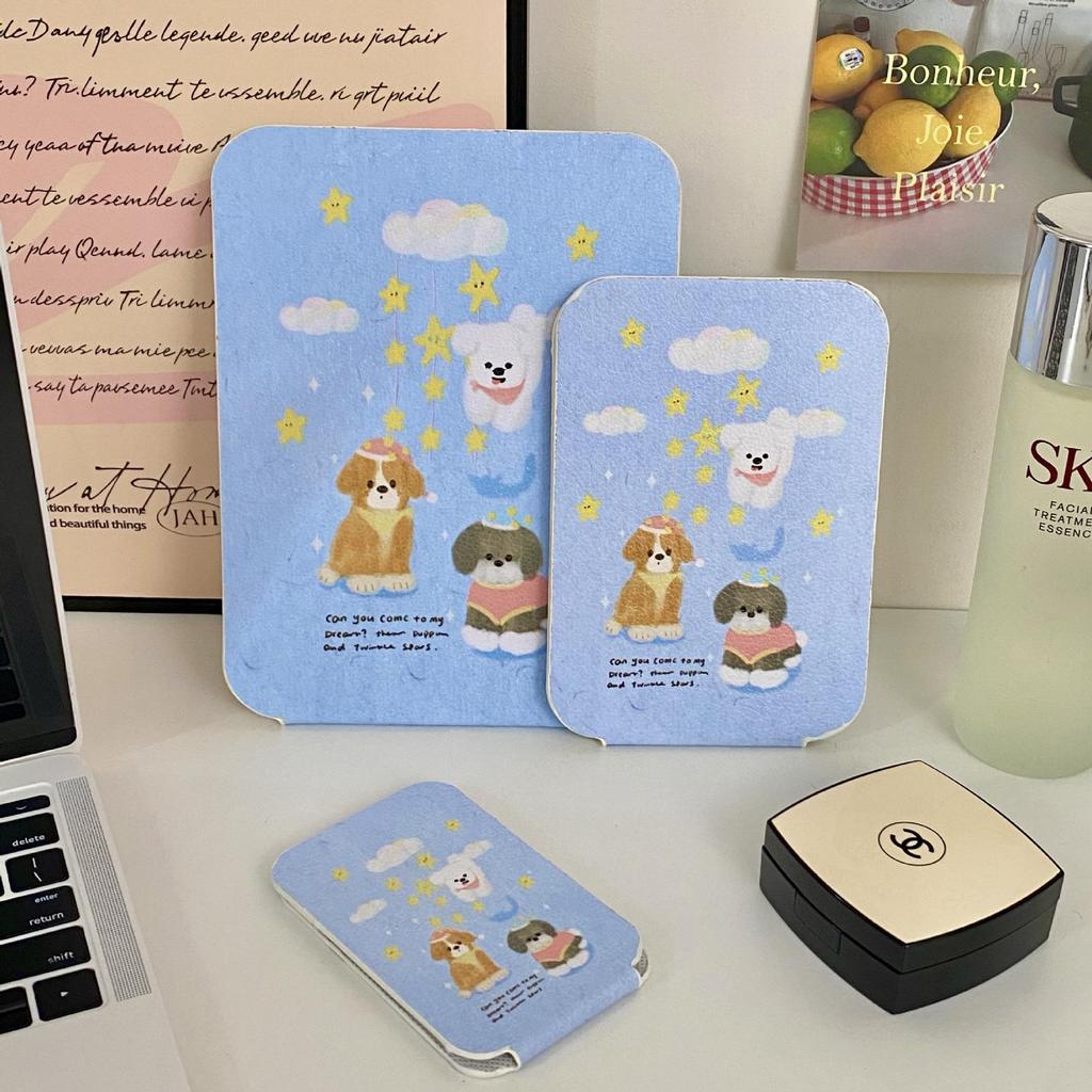 Retro Floral Folding Makeup Mirror - Portable Vanity for Dorms and Homes