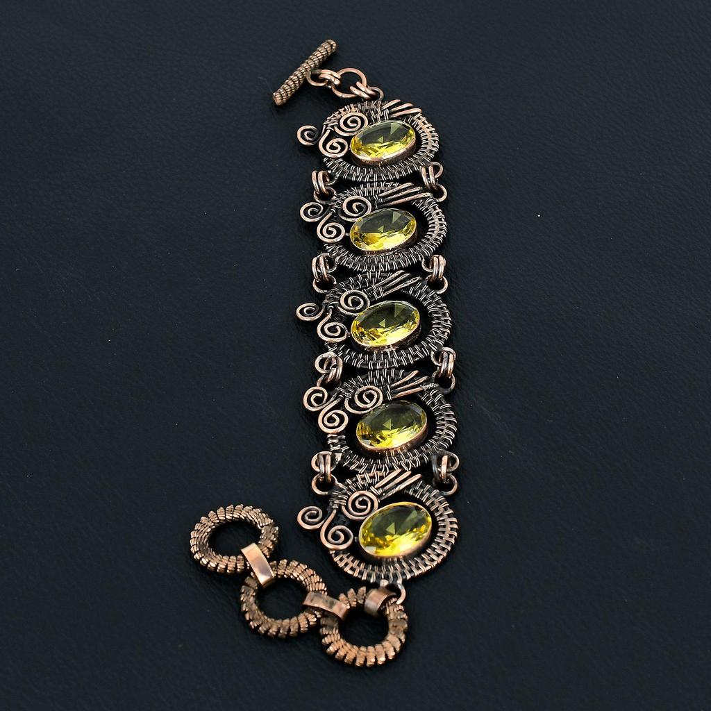 Citrine Gemstone Handmade 925 Sterling Silver Beautiful Jewelry Bracelet For Thanksgiving