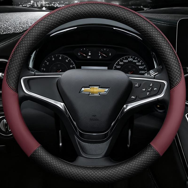 Jnfb1 38cm Car Steering-Wheels Cover 15" Leather For Chevrolet Cruze Malibu Sail Spark Captiva Equinox Trax/Tracker AVEO Lova RV