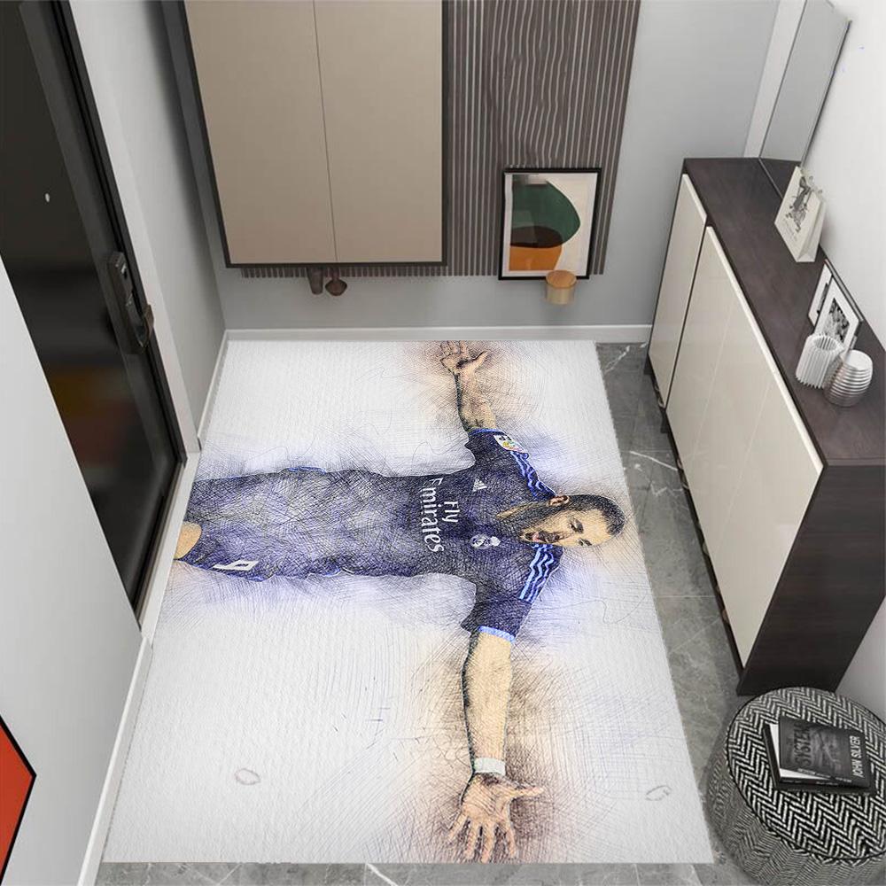 Football Player Action Floor Mat Suitable for Decorate room Outdoor Foyer Dining Room Antislip Carpet Office home decor
