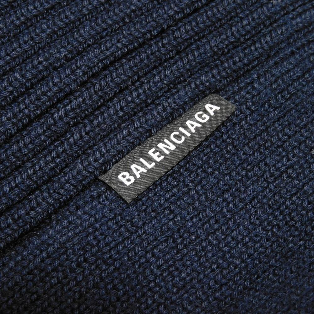 Used 11221 Oversized Mix Half-Zip Sweater 534489 T1502 8065 7840 XS Cable High Neck Rib Logo Navy Men's from Japan