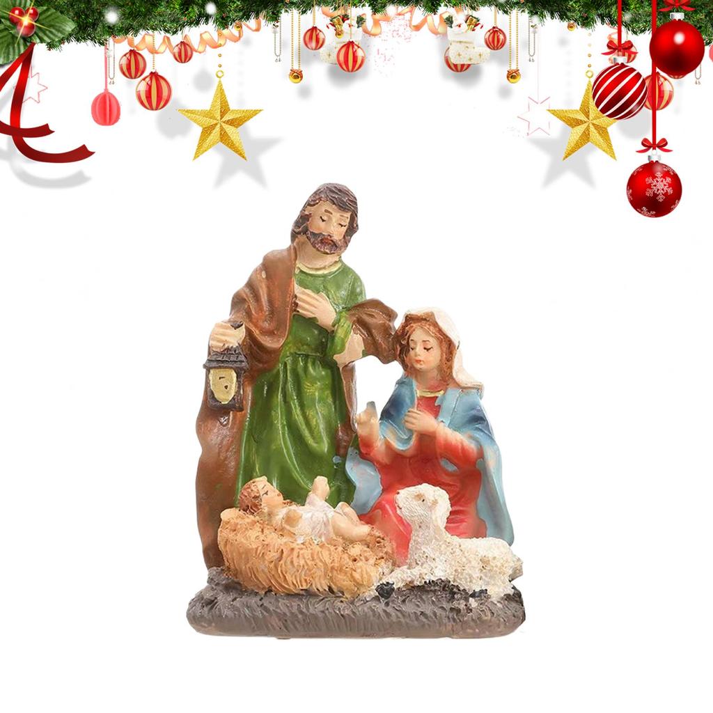 Christmas Decoration Three Family Statue Jesus ornament Nativity Scene Jesus Statue Holy Family Statue Jesus Figurine Craft