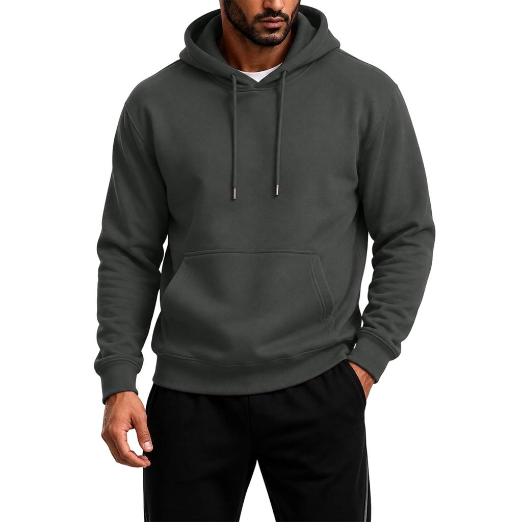 Men's Pullover Hoodie Long Sleeve Color Casual Sweatshirt for Everyday Wear