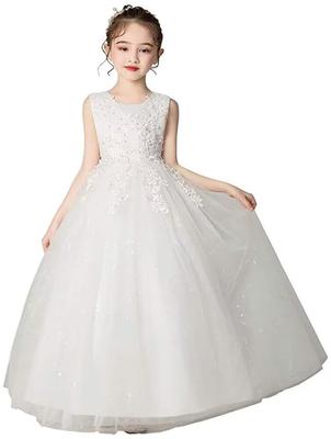 Dress Piano Recital Girls Formal Long Dress Wedding Graduation Party Embroidery Kindergarten Entrance Ceremony Suitable for Years Old [Kayiyasu]