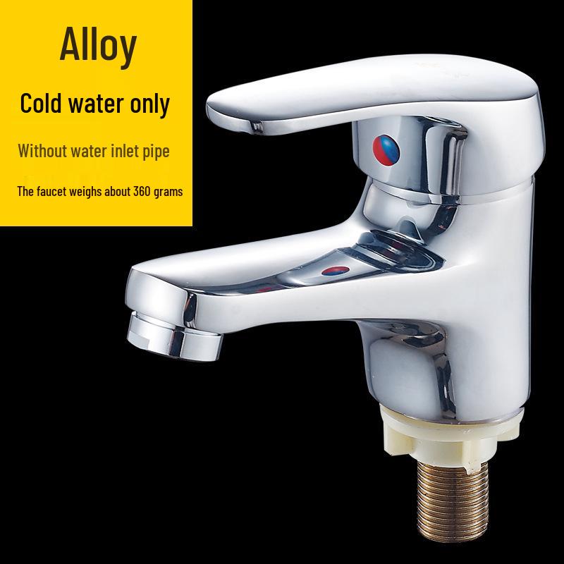 

Compact Copper Bathroom Faucet for Hot/Cold Water, Countertop or Basin