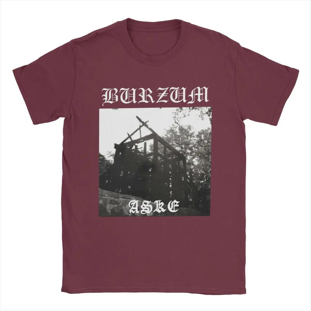 Burzum Aske T-Shirts Herren Reine Baumwolle Vintage T-Shirts O-Ausschnitt T-Shirt Kurzarm Tops Sommer
