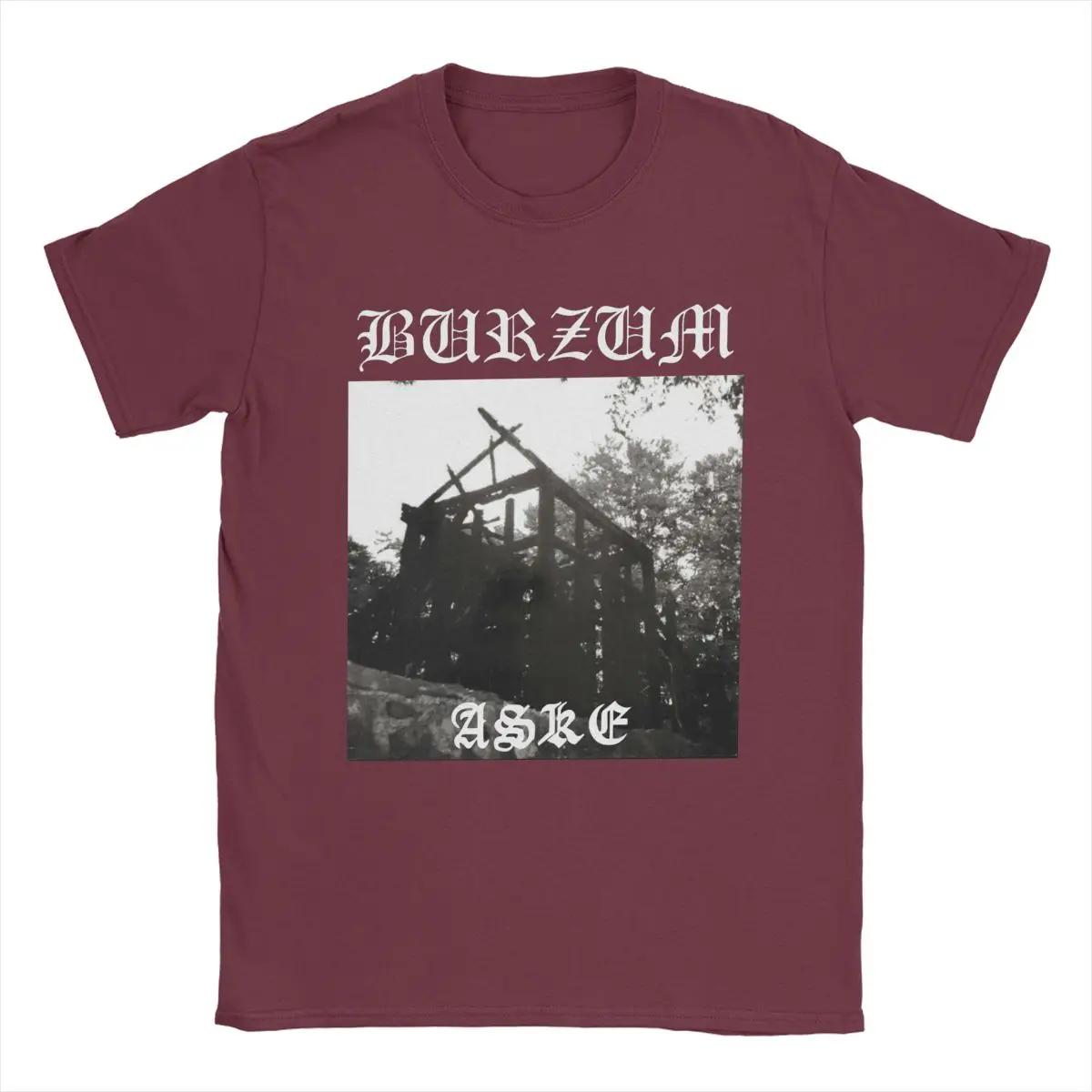 

Burzum Aske Футболки Чоловічі футболки з чистої бавовни Вінтажні футболки з круглим вирізом Футболка з короткими рукавами Літо XXXXXL бордовий