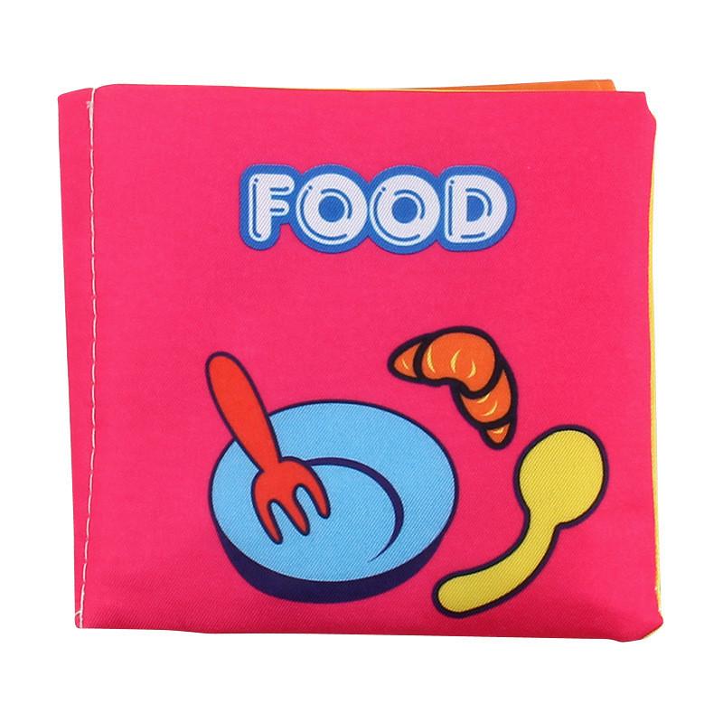 New Baby Soft Cloth Book Hand Book Early Education Toy Sound Paper Bag Packed