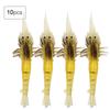 10PCS Leurres Crevettes PVC Leurres Souples de Pêche Appâts Crevettes Durables Pêche au Bar