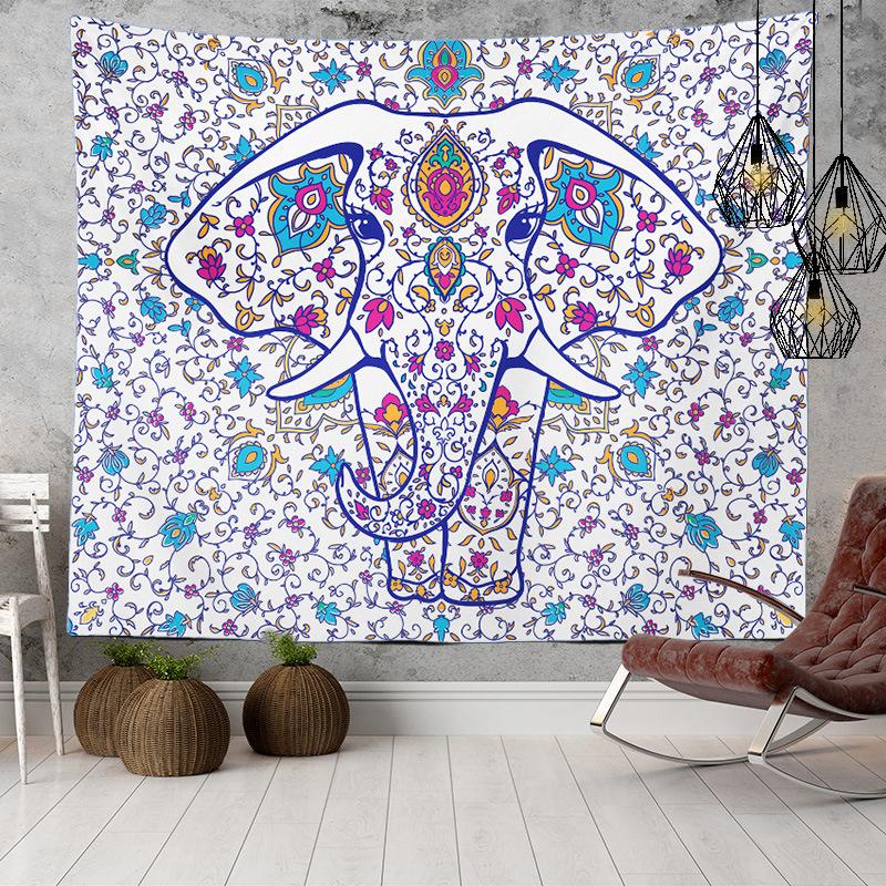 Home Decor Indian Ethnic Tapestry Hanging Elephant Digital Printing Tapestry Living Room Background Cloth Beach Towel
