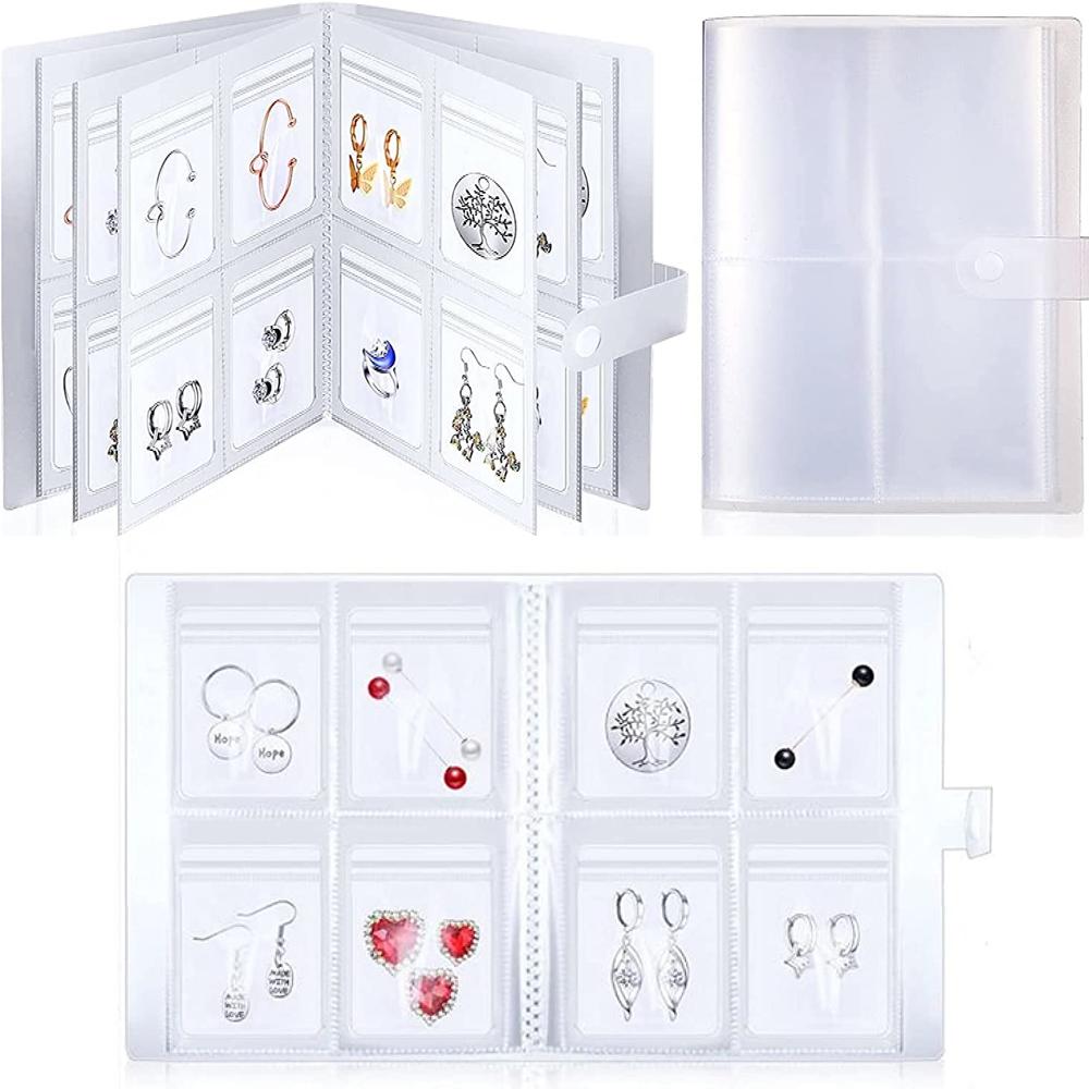 1pc 84/160 Grid Dustproof Transparent Anti-Oxidation Photo Album Ziplock Bags Display Organizer Jewelry Storage Book Bracklet