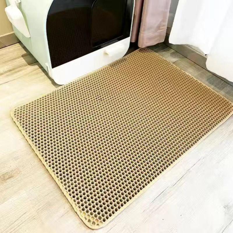Washable, Anti-Slip Double-Layer EVA Cat Litter Mat – Splash-Proof Cat Rubbing Mat for Litter Boxes