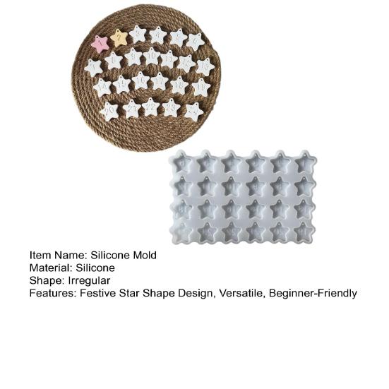 Christmas Countdown Star Silicone Mold with Number Pendants Epoxy Mold for Resin Craft & Gift Tags Flexible DIY Baking Mold for Holiday Decorations