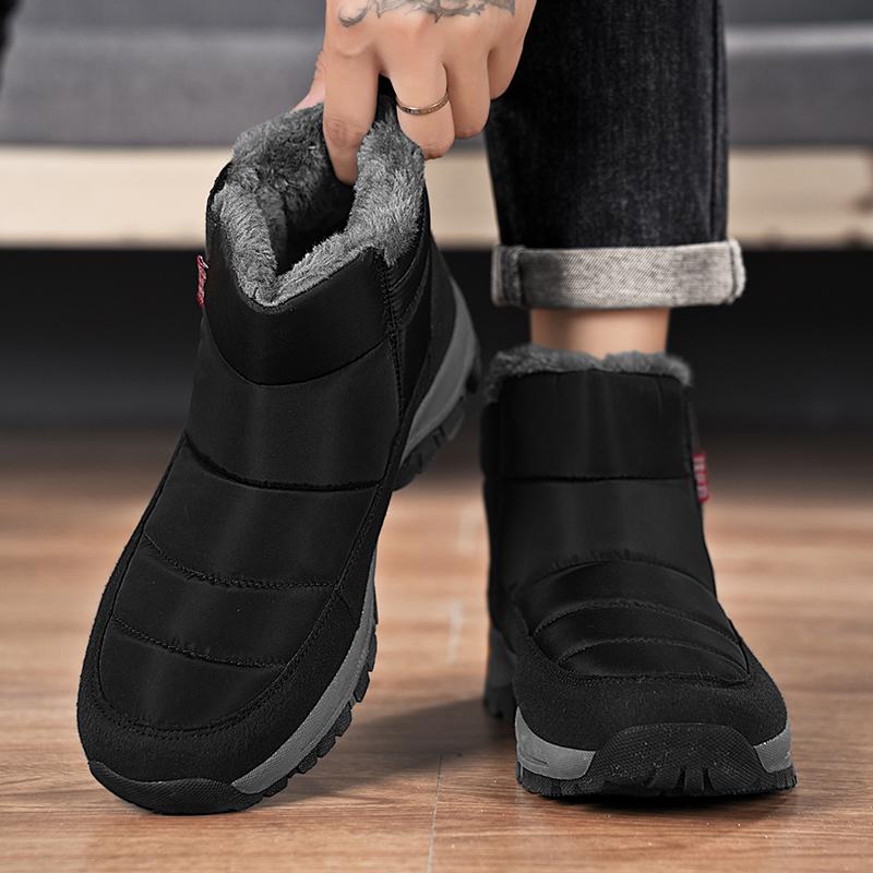 Winter Men Snow Boots Outdoor Warm Short Plush Boots Thick Sole Shoes for Men Walking Sneaker Unisex Women Boots Couple Shoes