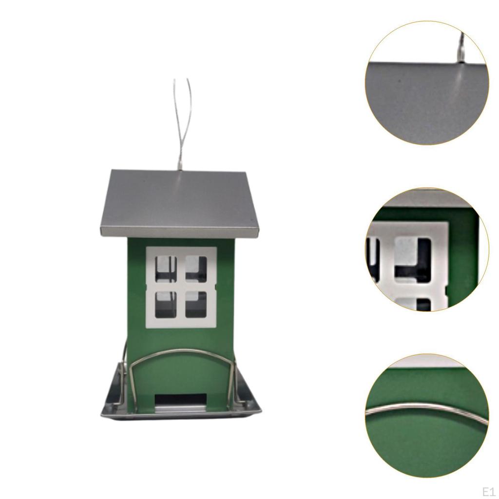 Outdoor Bird Feeder Garden Decor,Weather Resistant,Hanging Metal Food Container for Courtyard
