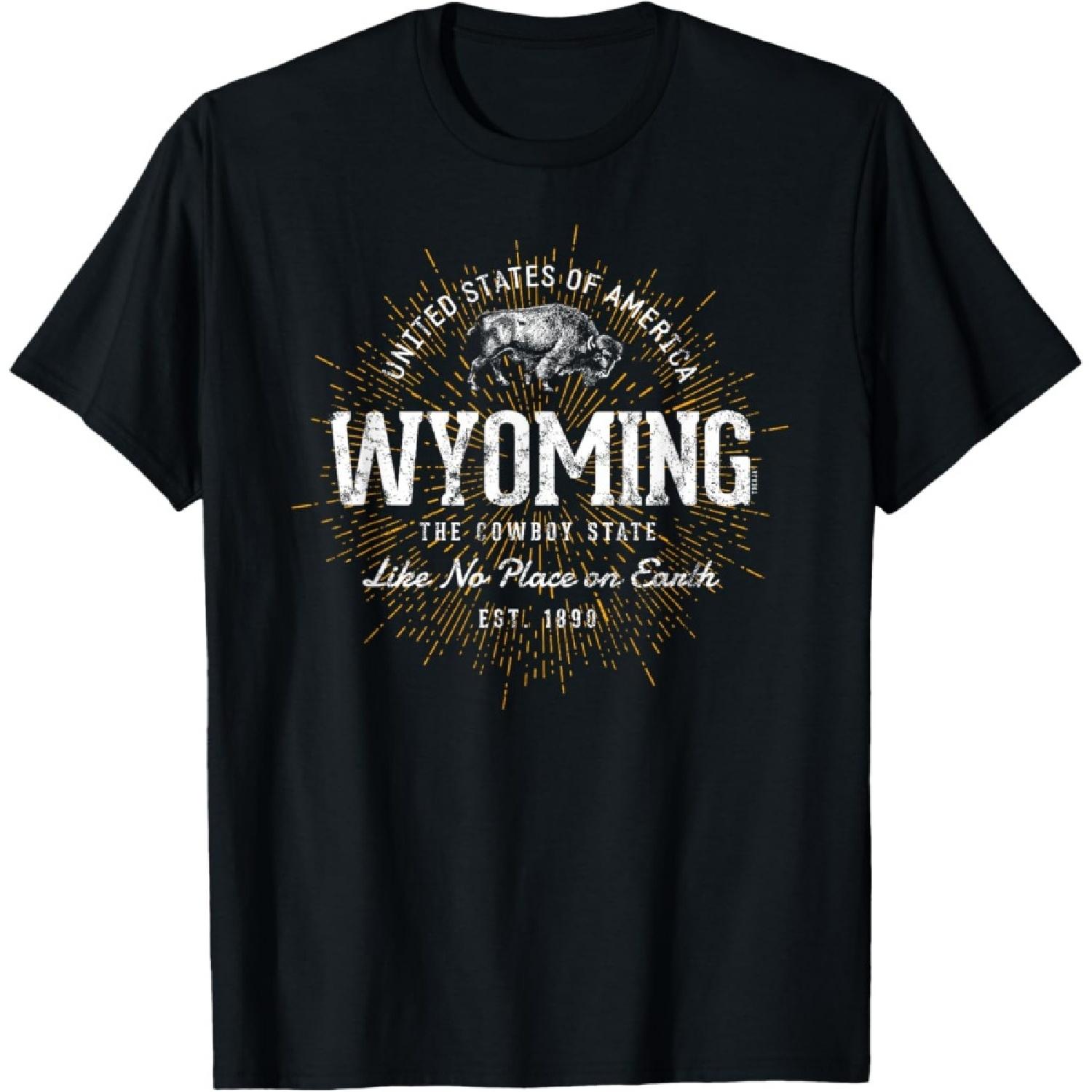 Vintage State of Wyoming Retro T-Shirt S