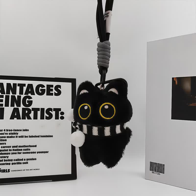 Murcia Black Cat Plush Keychain Charm