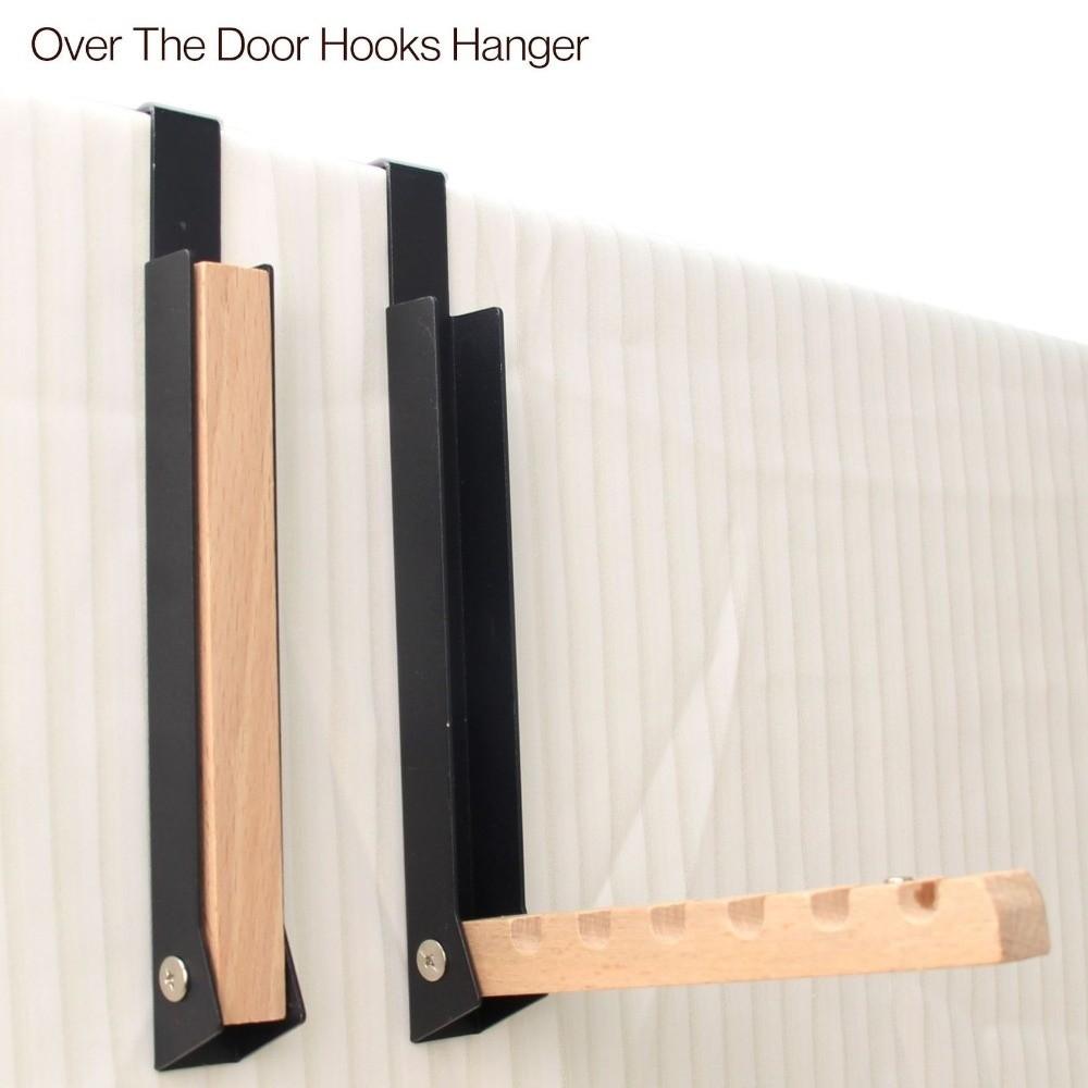 Wooden Over The Door Hanger 6 Slots Hanging Coat Rack New Clothes Drying Rack  for Travel