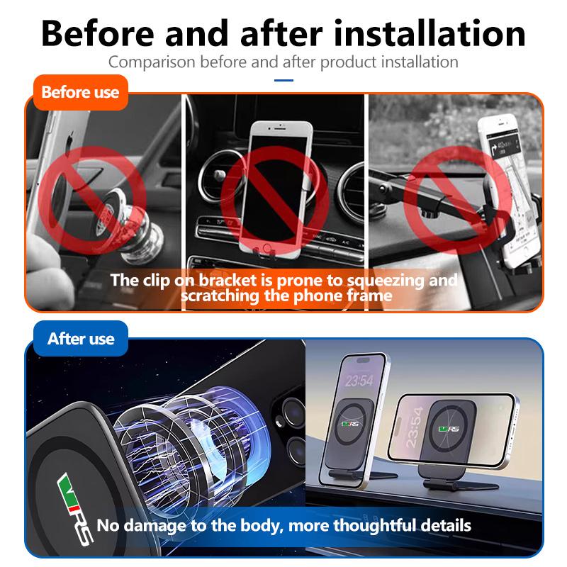 Drhau4 Per Emblema Auto Skoda Supporto per Telefono da Cruscotto Supporto Auto Universale Supporto Telefono Kamiq Karoq Octavia 2 3 Rapid Scala Kami Fabia