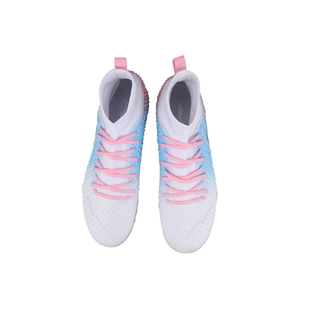 Li Ning Shadow 2.0 Turf Soccer Training Shoes Men Soccer Shoes Blue Pink White YSTT029-3
