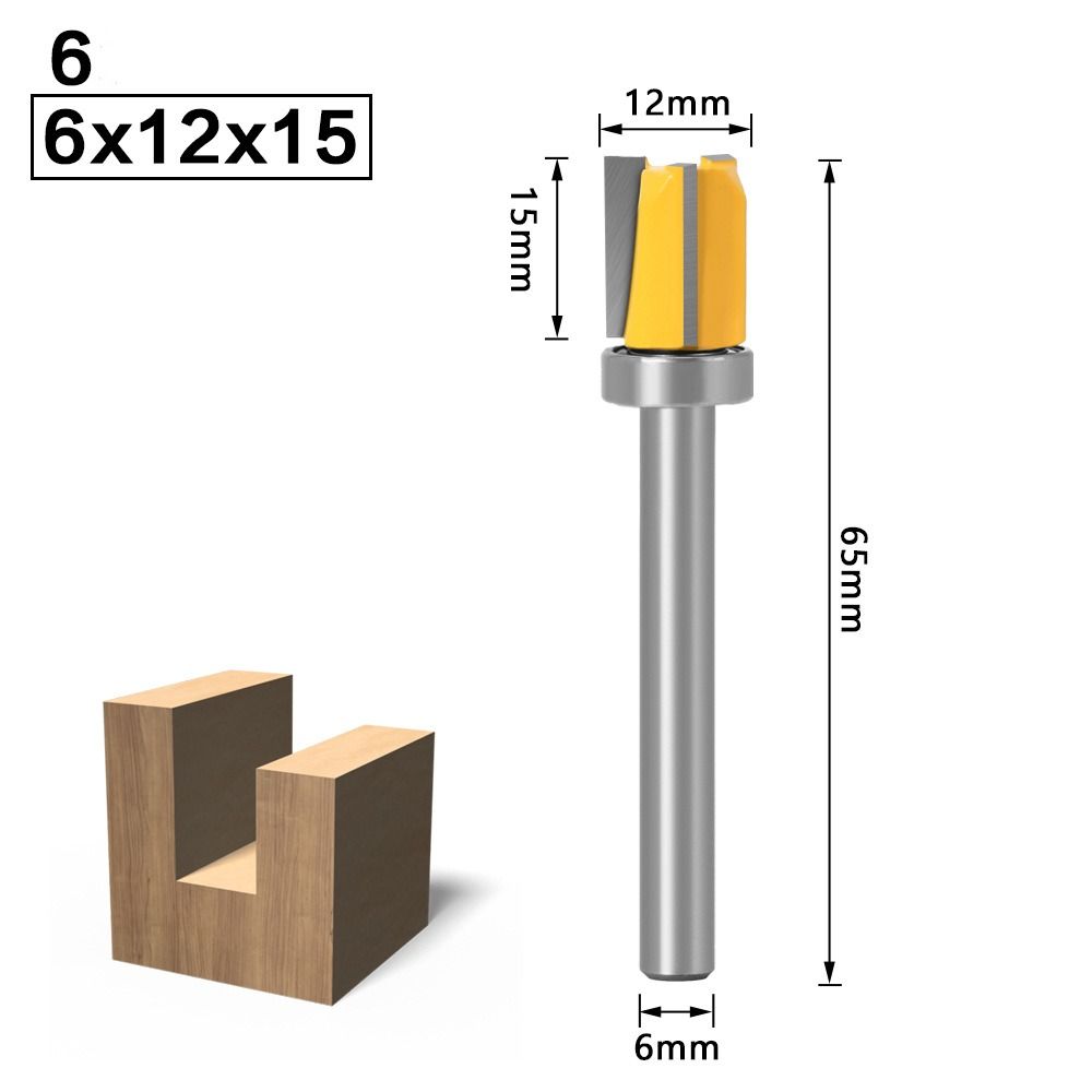 Straight Tooth 6mm Shank Woodworking Tool Milling Cutter Router Bits Slotting Cutter Drill Bit