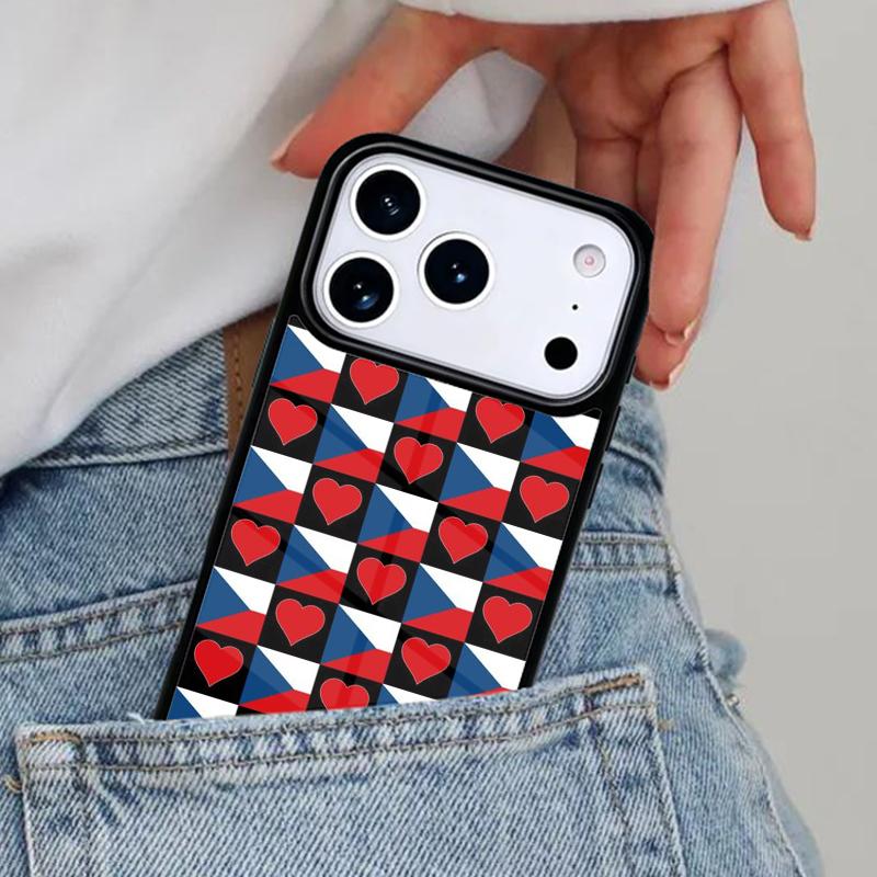 Czech Republic Flag Phone Case for iPhone 16e 15 14 13 12 17 Pro Max Plus Air 17pro Cover Coque