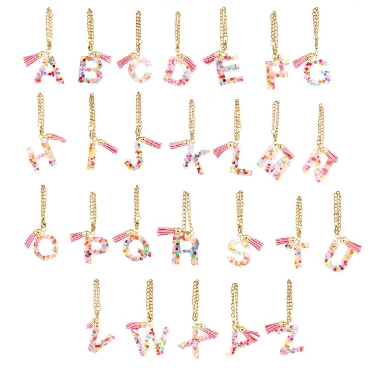 Personalized Letter Chain for Water Cup Stylish Initials Chain Water Bottle Handle Pendant Colorful Keychain for Women